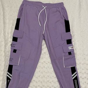 purple cargo pants